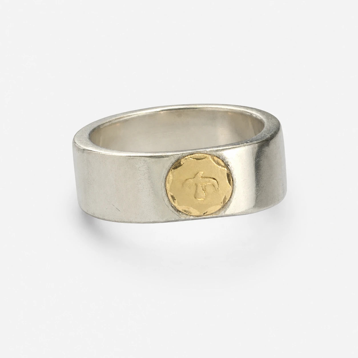 Goros Flattened Ring - Silver And Gold