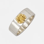 Goros Flattened Rose Ring - Silver And Gold