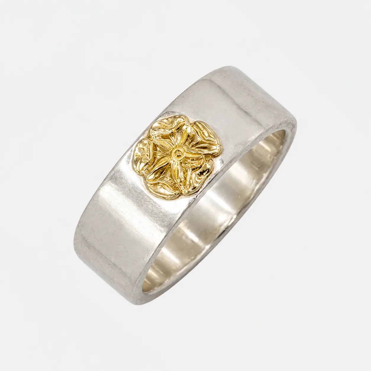 Goros Flattened Rose Ring - Silver And Gold