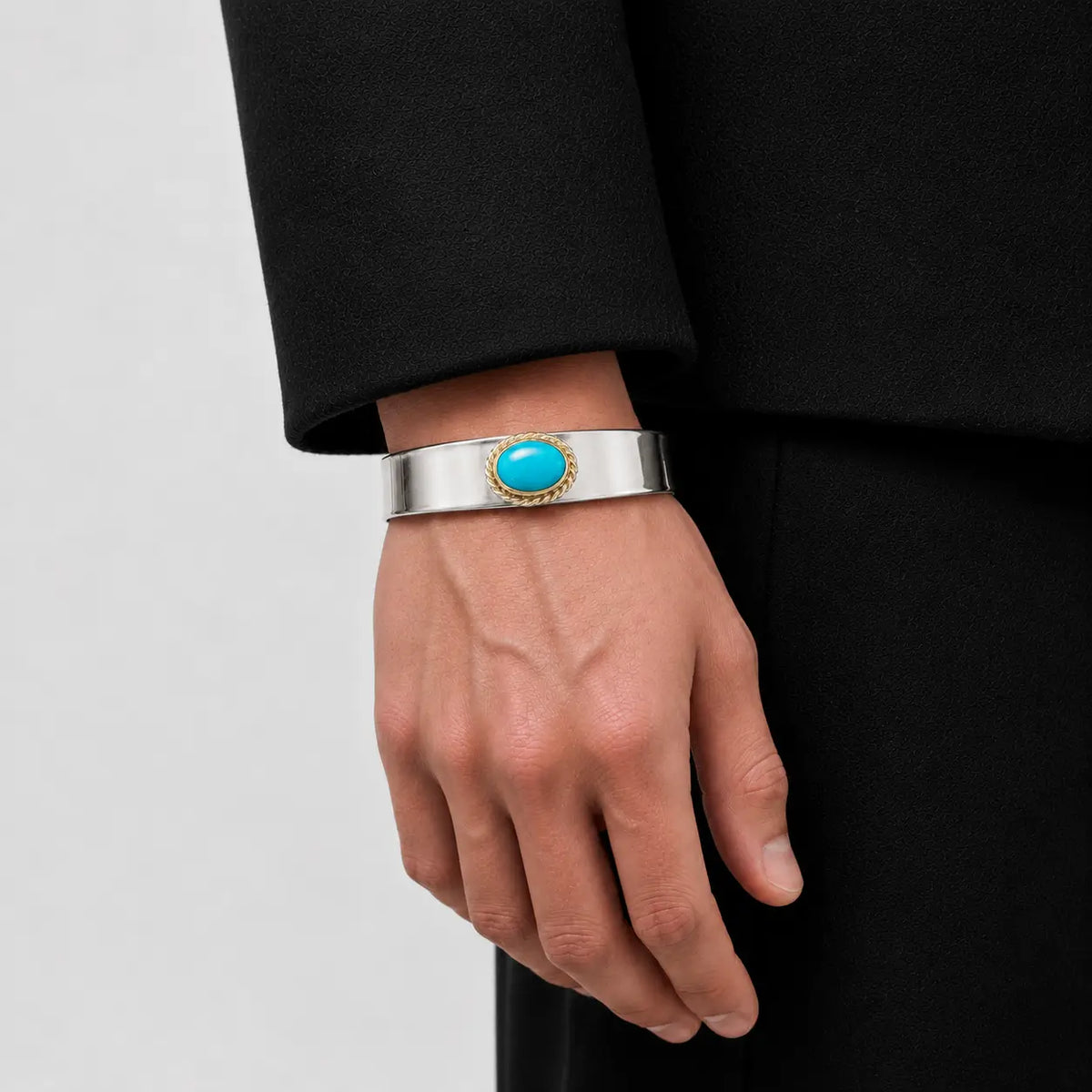 Goros Gold Rope Turquoise Bracelet