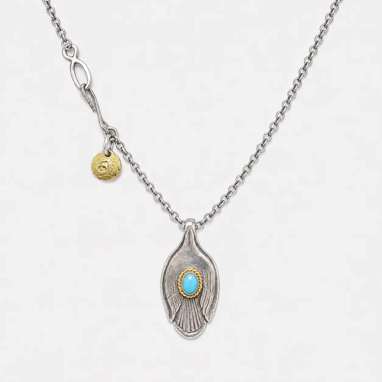Goros Gold Rope Turquoise Spoon With Hook Chain Setup