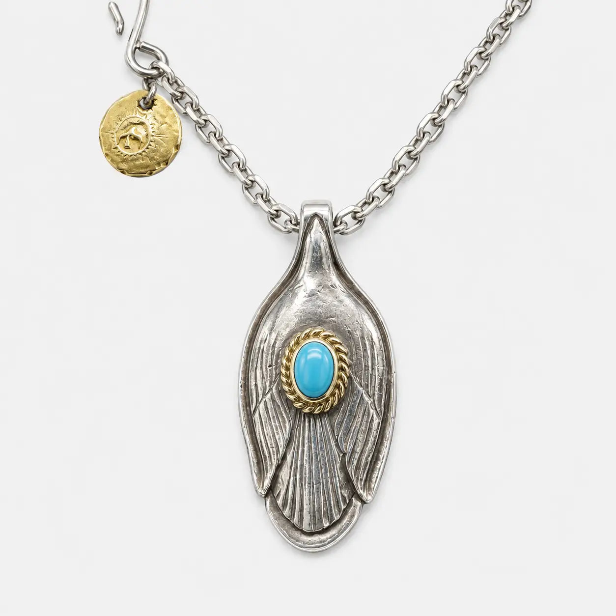 Goros Gold Rope Turquoise Spoon With Hook Chain Setup
