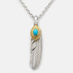 Goros Gold Top Gold Rope Turquoise Feather and Silver Wheel Setup