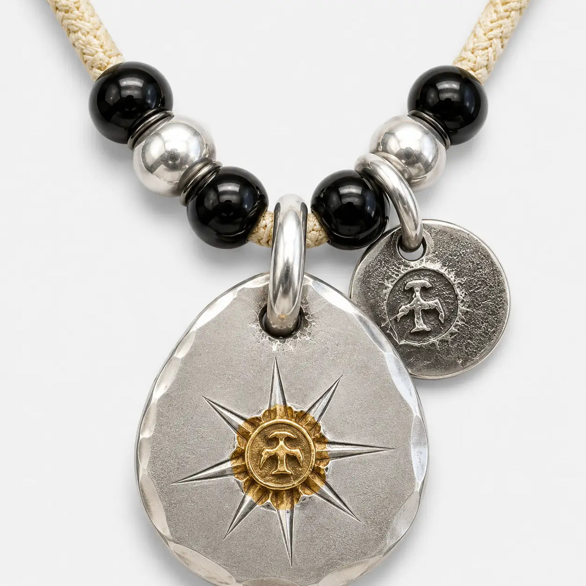 Goros Metal Pendant Setup With Leather Cord
