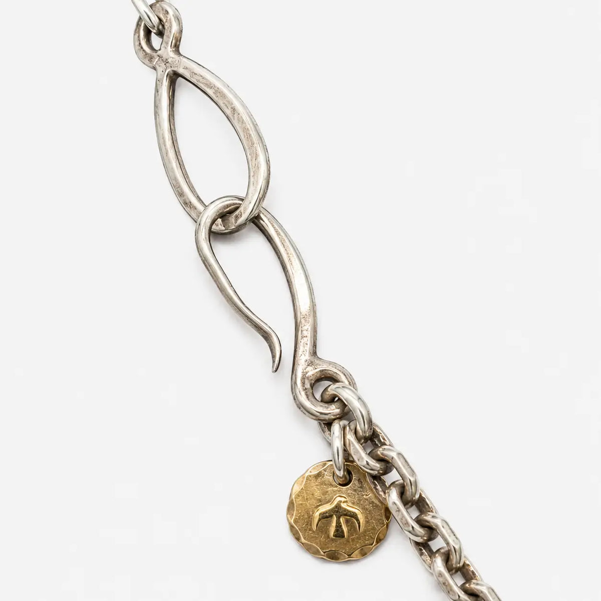 Goros Metal Pendant With Gold Rope Turquoise Stamp With Chain Setup