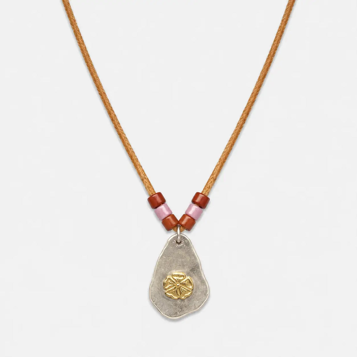 Goros Metal Pendant With Rose Stamp Setup Necklace