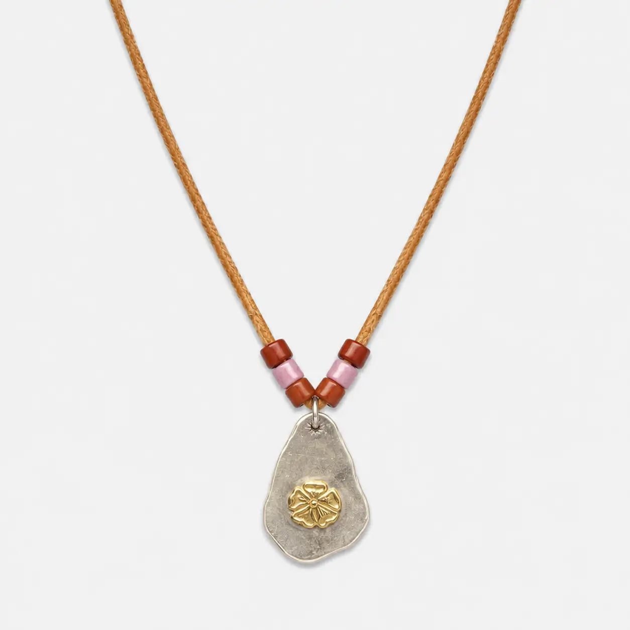 Goros Metal Pendant With Rose Stamp Setup Necklace