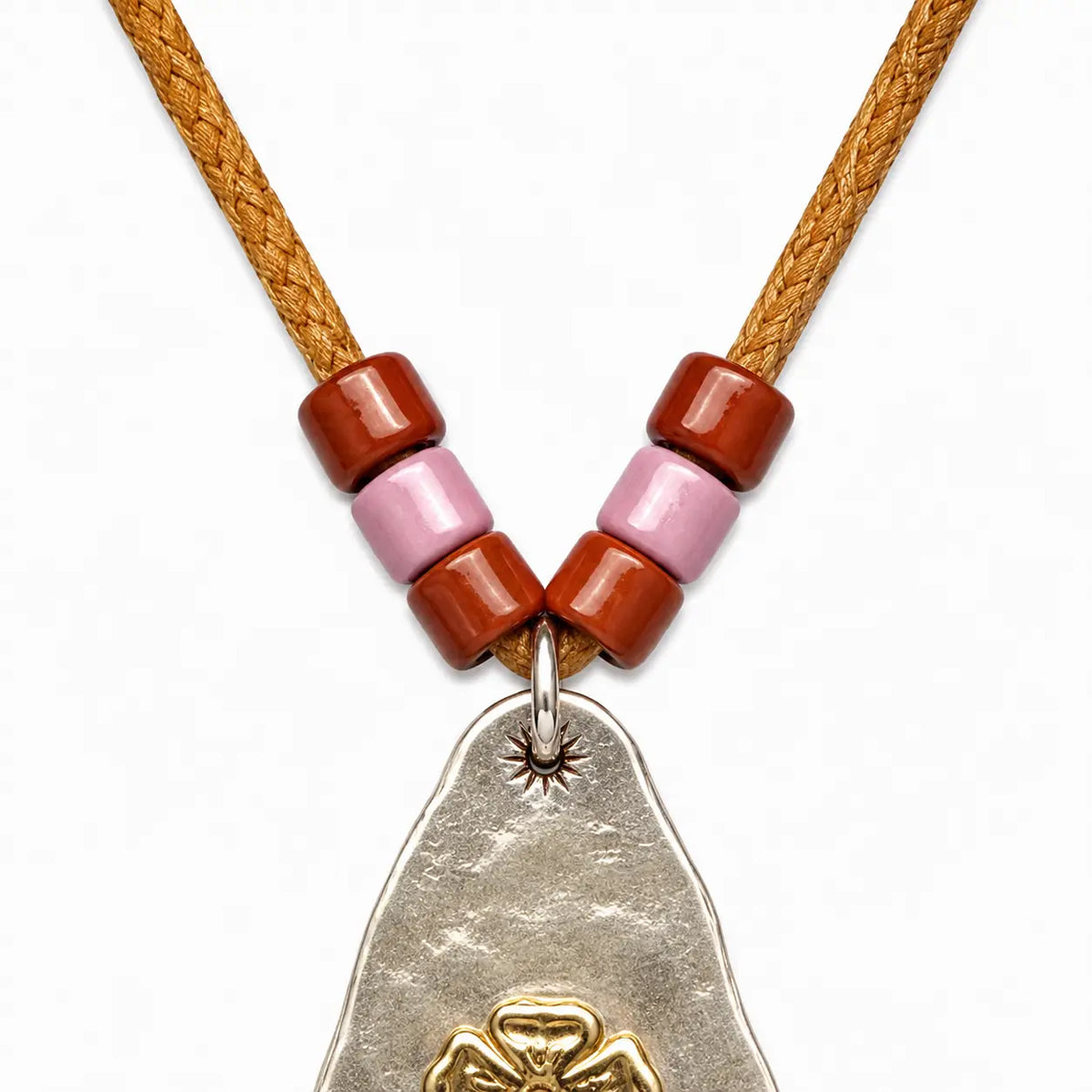 Goros Metal Pendant With Rose Stamp Setup Necklace