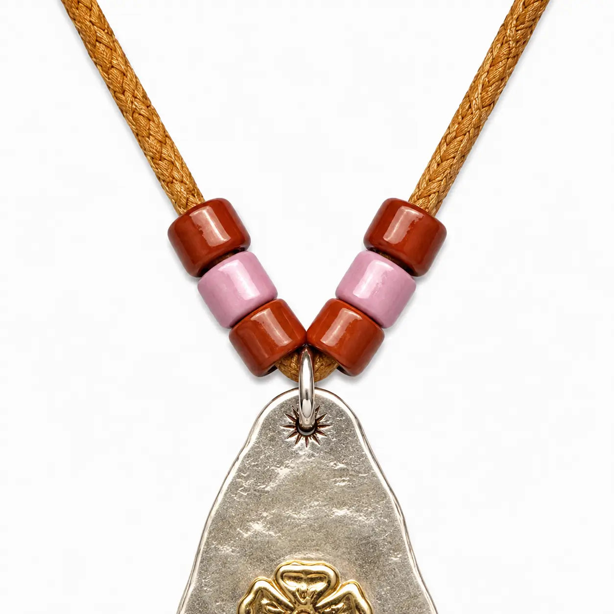 Goros Metal Pendant With Rose Stamp Setup Necklace
