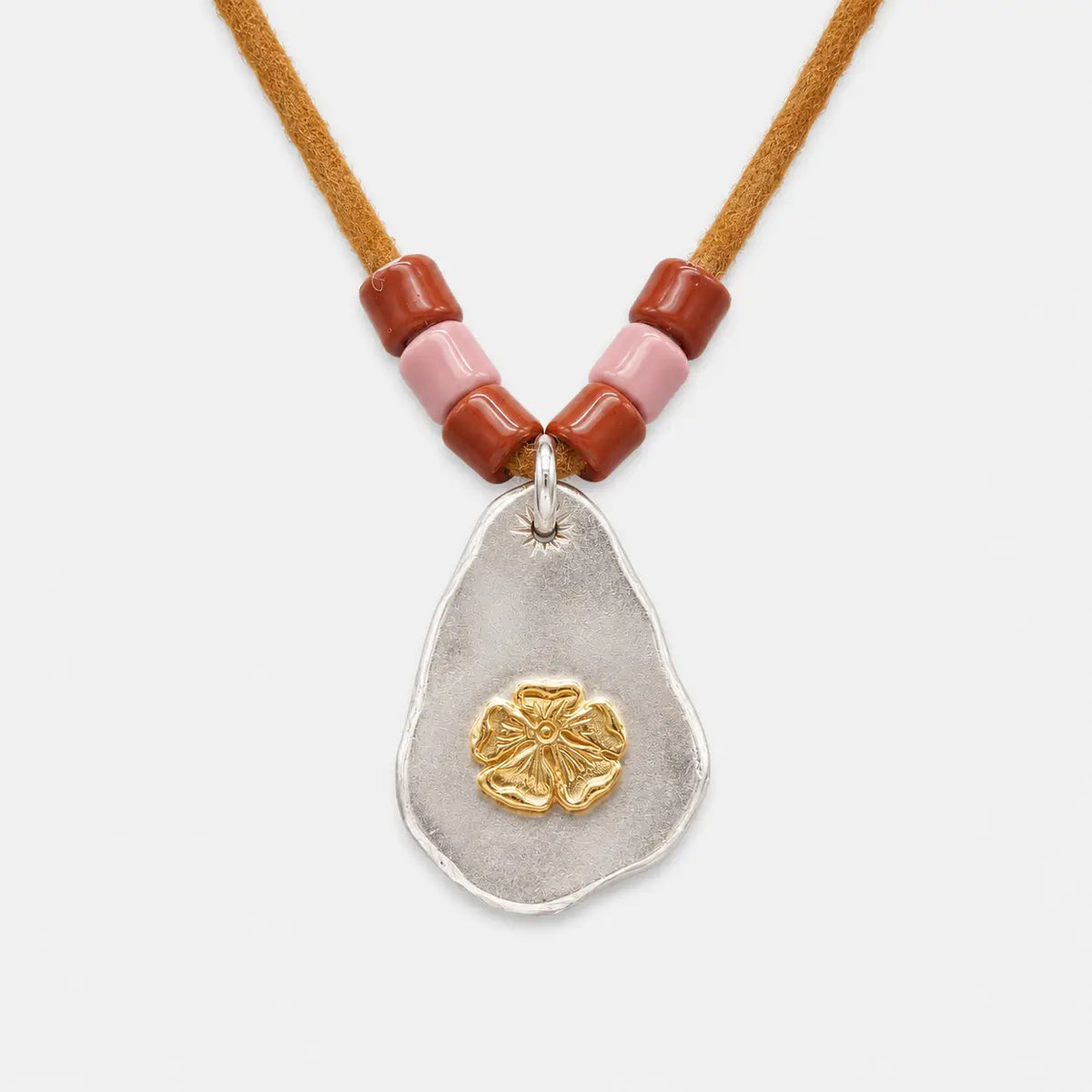 Goros Metal Pendant With Rose Stamp Setup Necklace