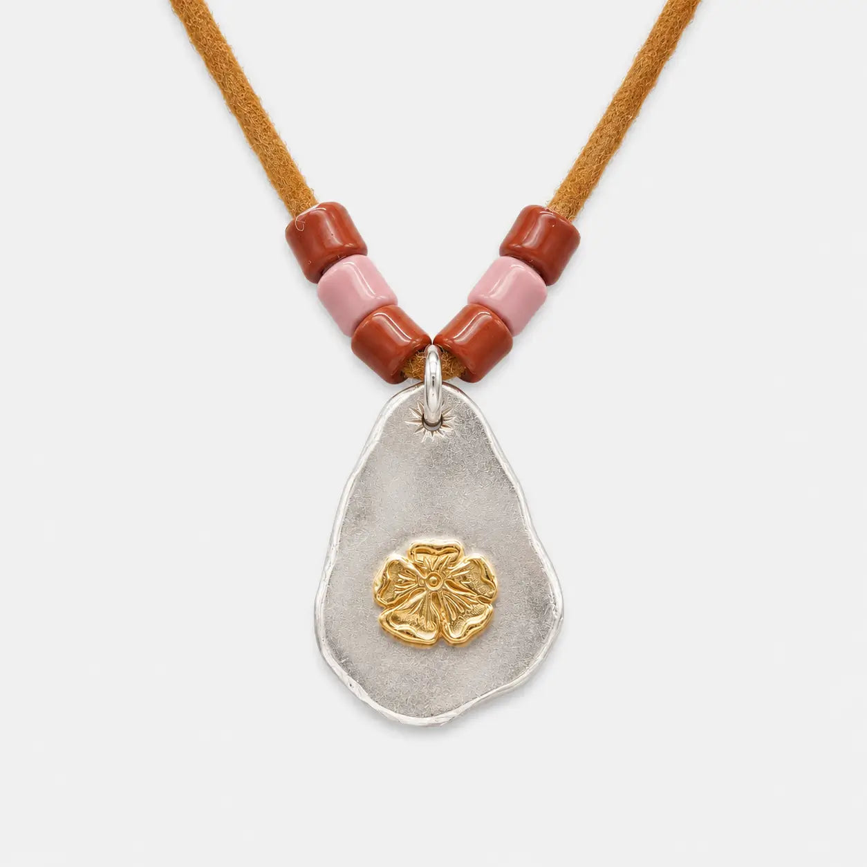 Goros Metal Pendant With Rose Stamp Setup Necklace