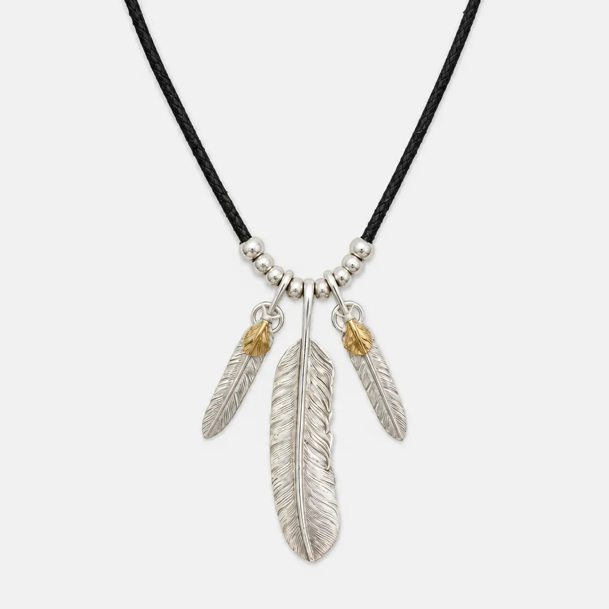 Goros Plain Feather With Silver Beads Setup