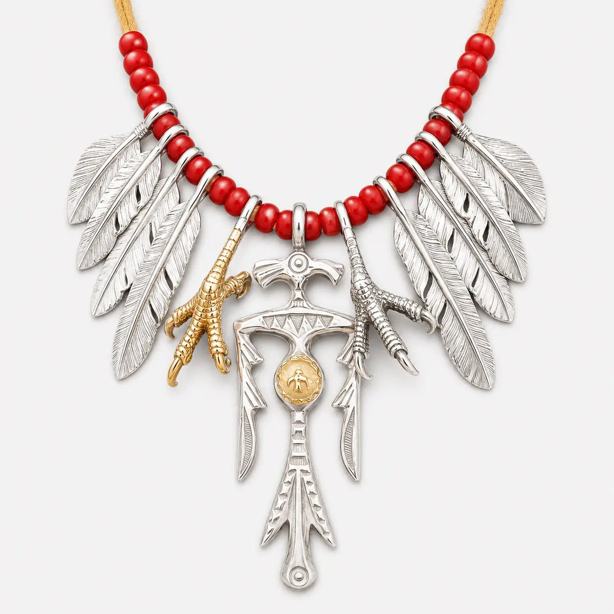 Goros Road Runner With Red Beads Leather Cord Setup