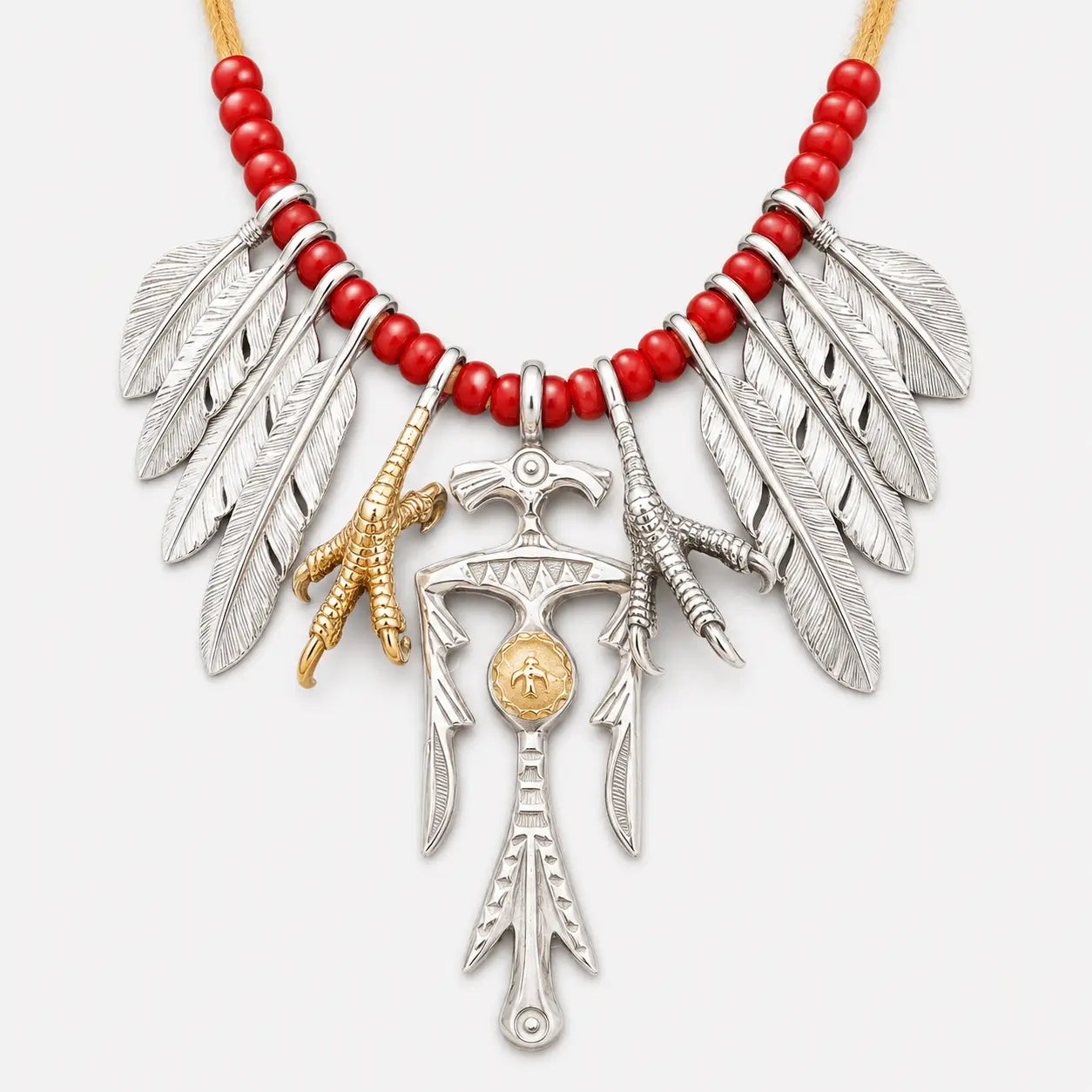 Goros Road Runner With Red Beads Leather Cord Setup