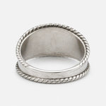 Goros Rope Cornered Ring With Eagle - Silver And Gold