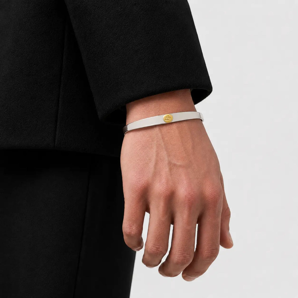 Goros Silver And Gold Face Bracelet