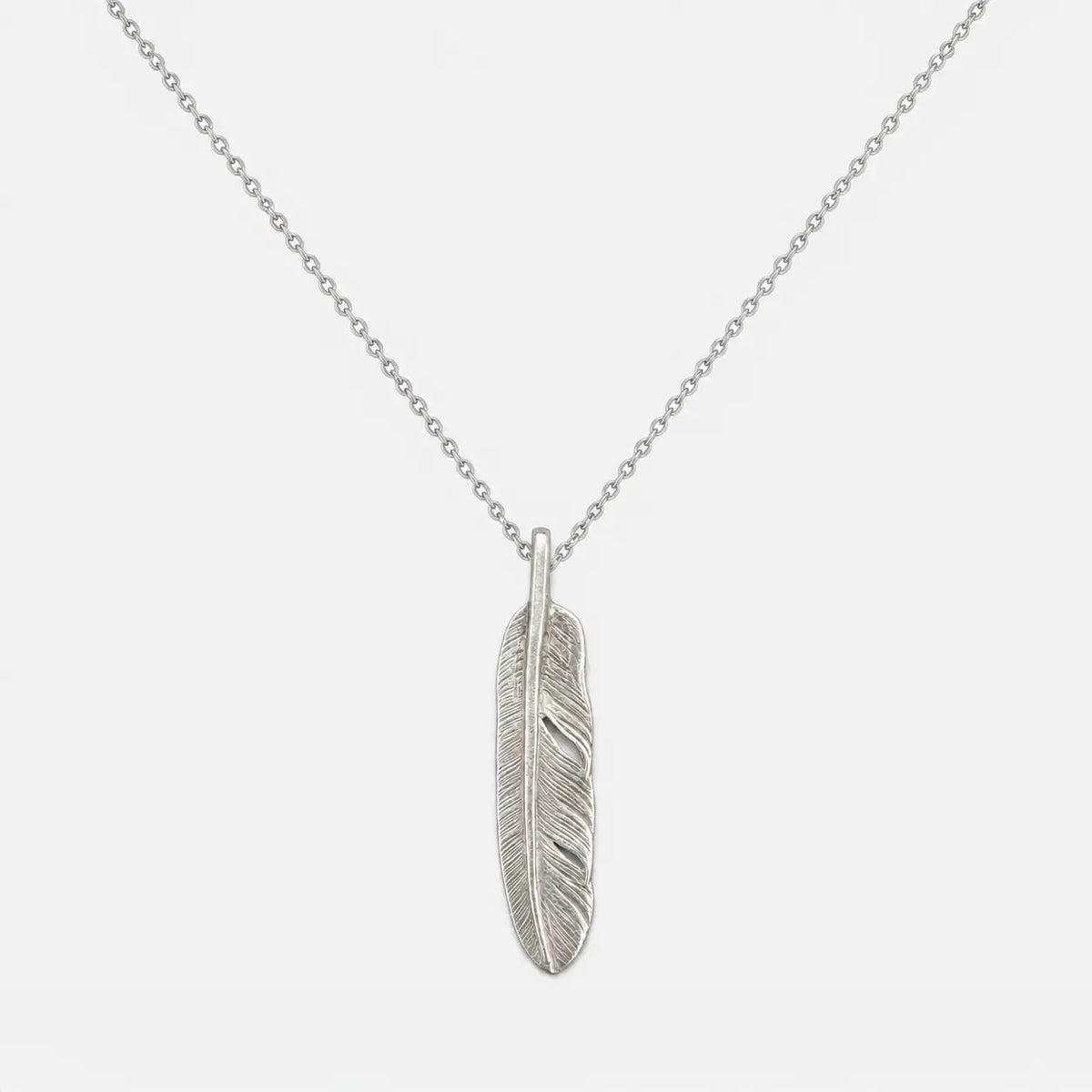 Goros Silver Feather-Facing Left