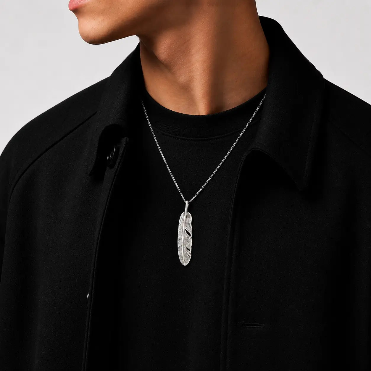 Goros Silver Feather-Facing Left