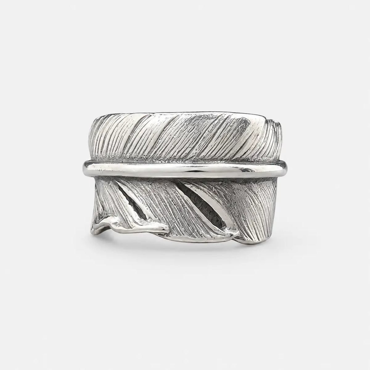 Goros Silver Feather Ring