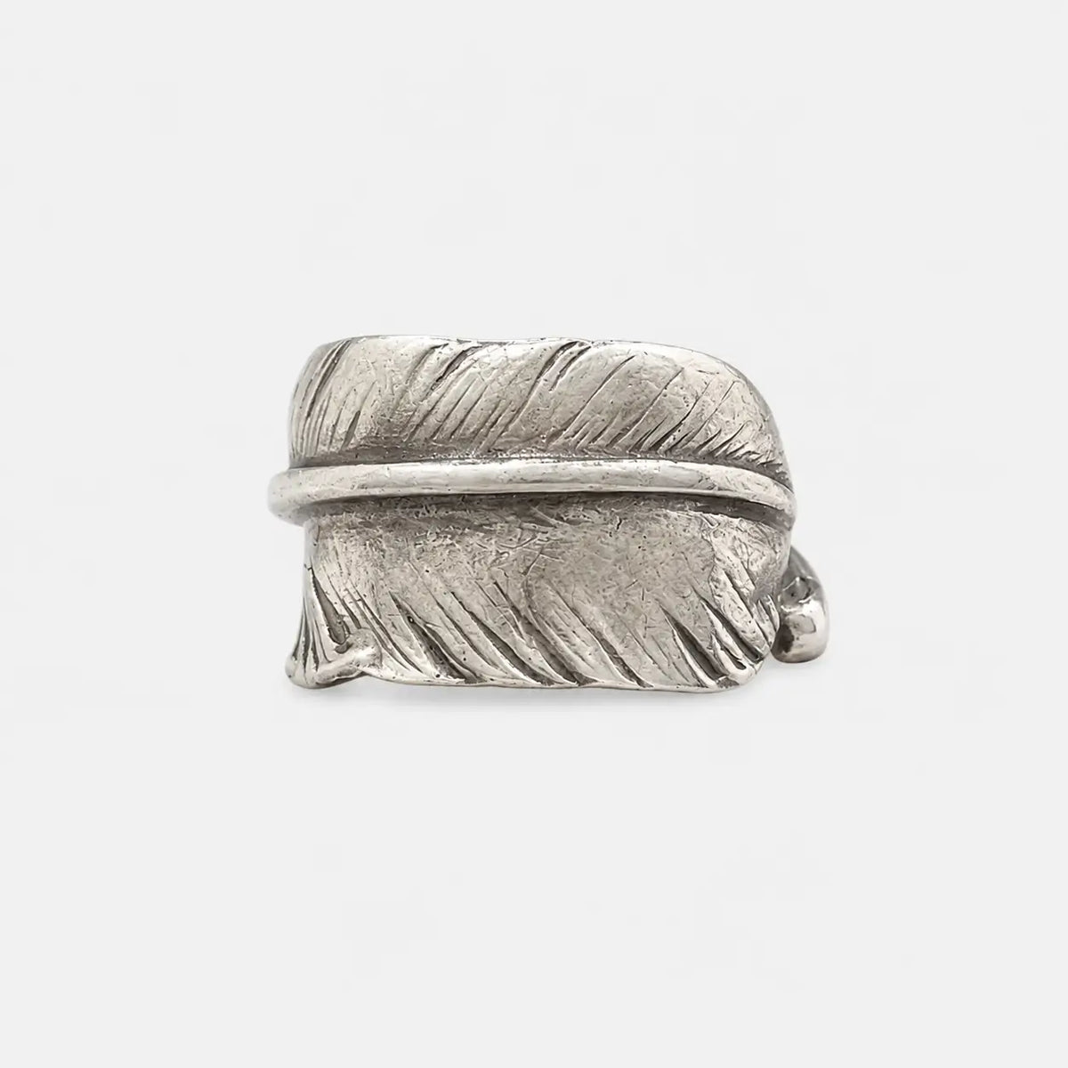Goros Silver Feather Ring
