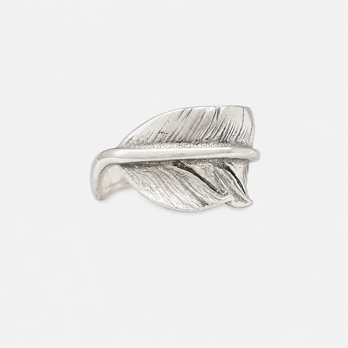 Goros Silver Feather Ring