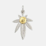 Goros Silver Grass Pendant With K18 Gold-Large