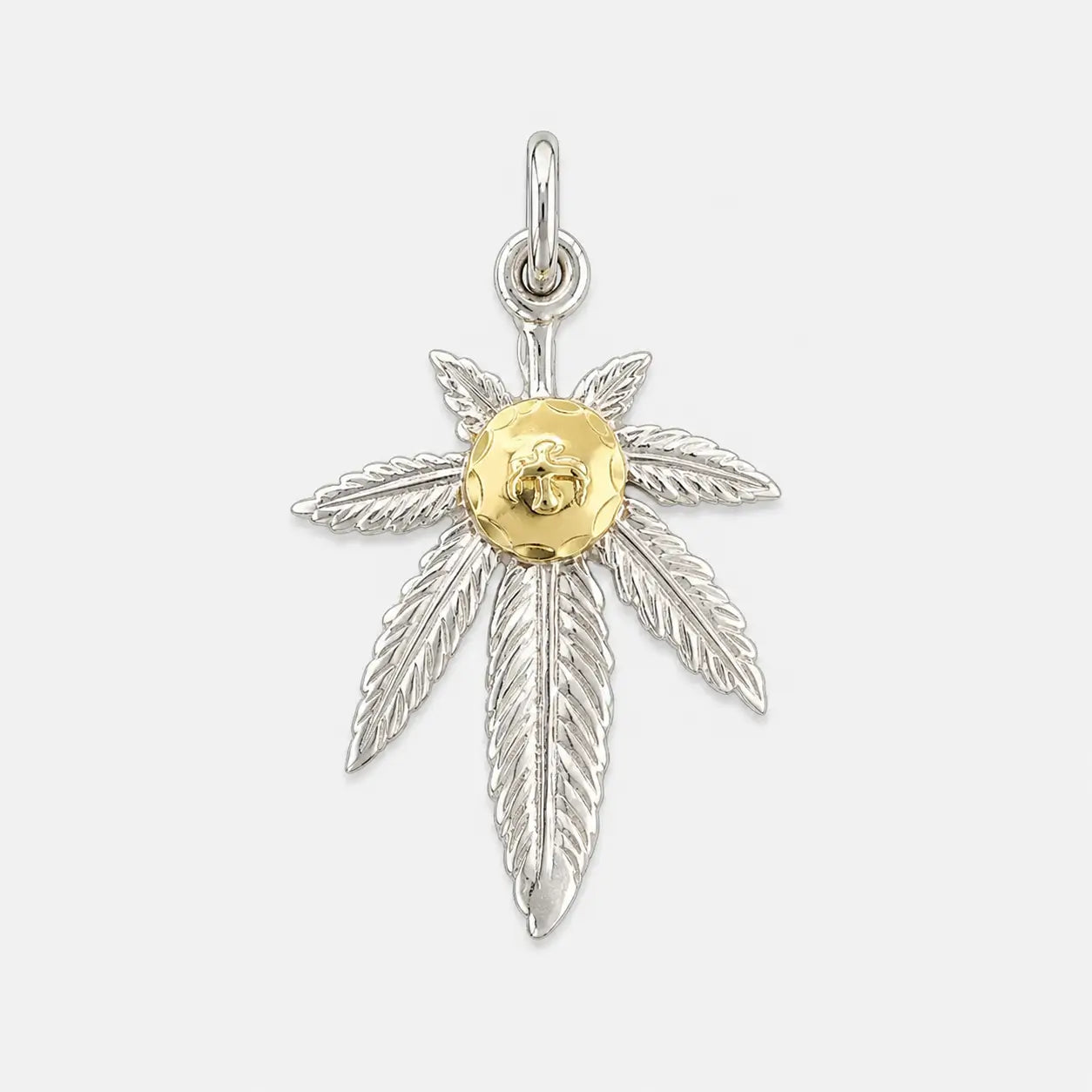 Goros Silver Grass Pendant With K18 Gold-Large