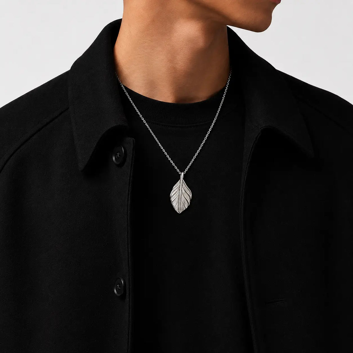 Goros Silver Heart Pendant-Facing Left