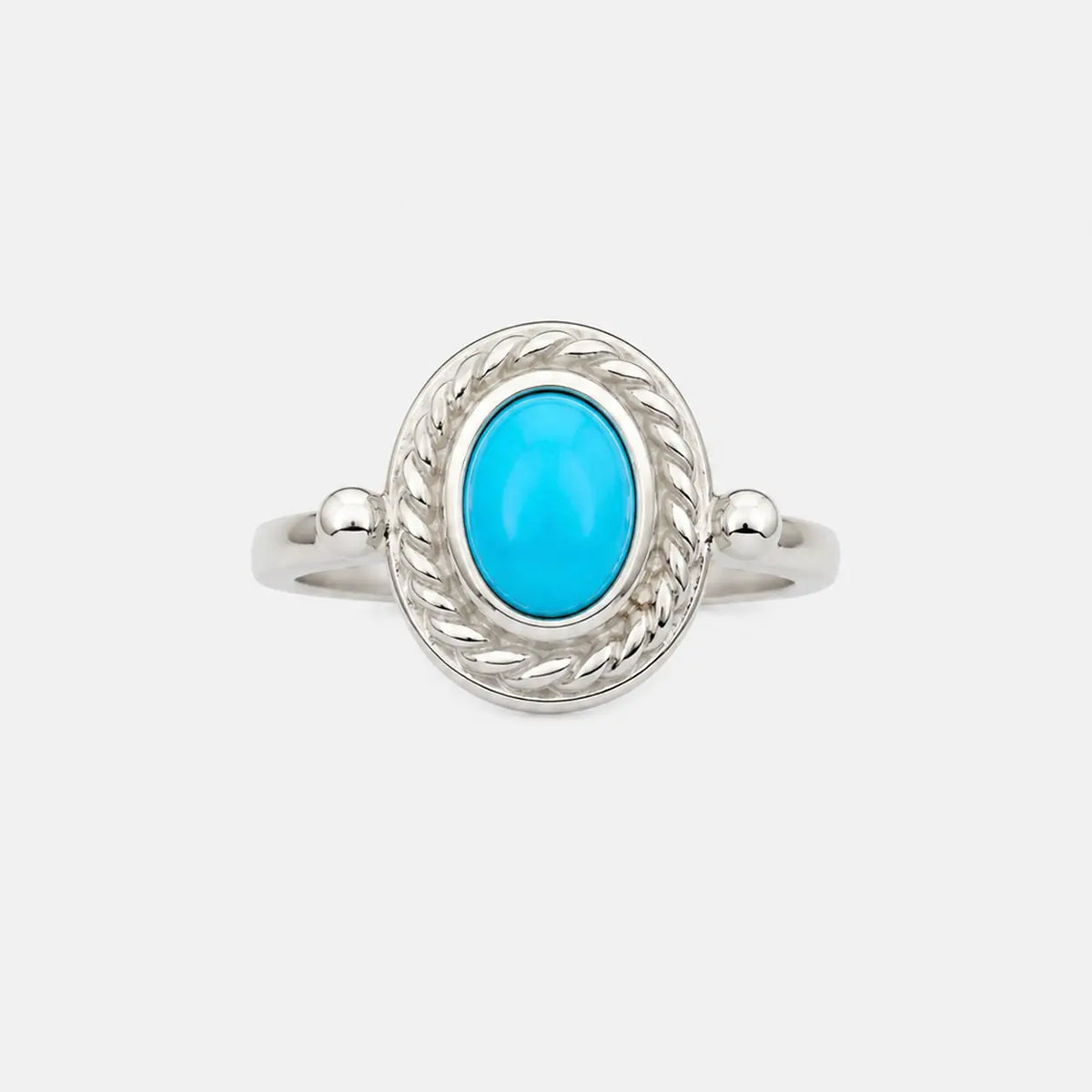 Goros Silver Rope Turquoise Ring