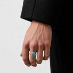 Goros Silver Rope Turquoise Ring