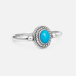 Goros Silver Rope Turquoise Ring