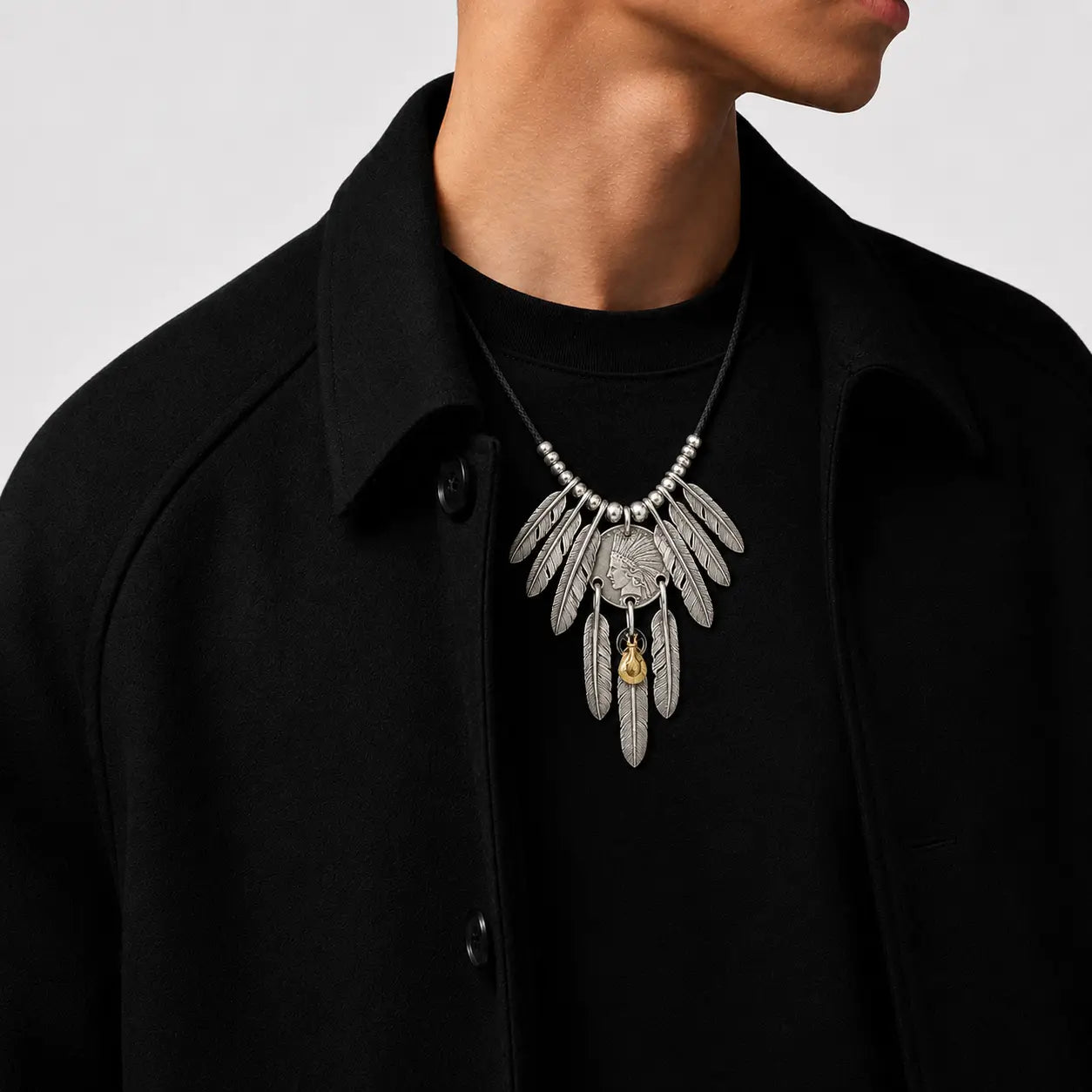 Goros Three Hanging Feathers Pendant Setup