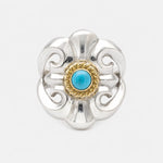 Goros Turquoise - Cast Ring With Gold Rope