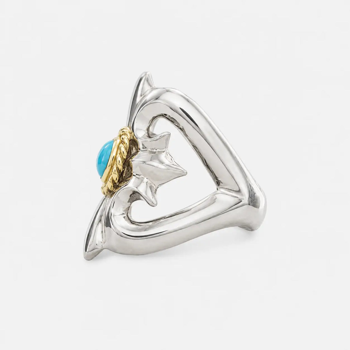 Goros Turquoise - Cast Ring With Gold Rope