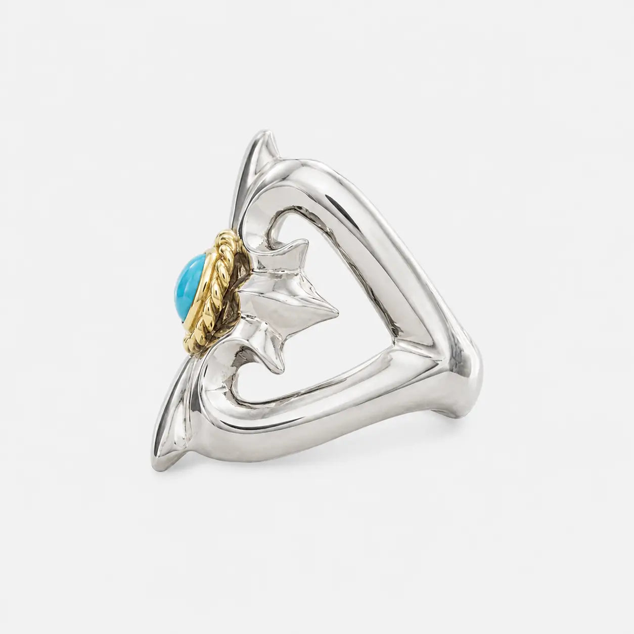 Goros Turquoise - Cast Ring With Gold Rope