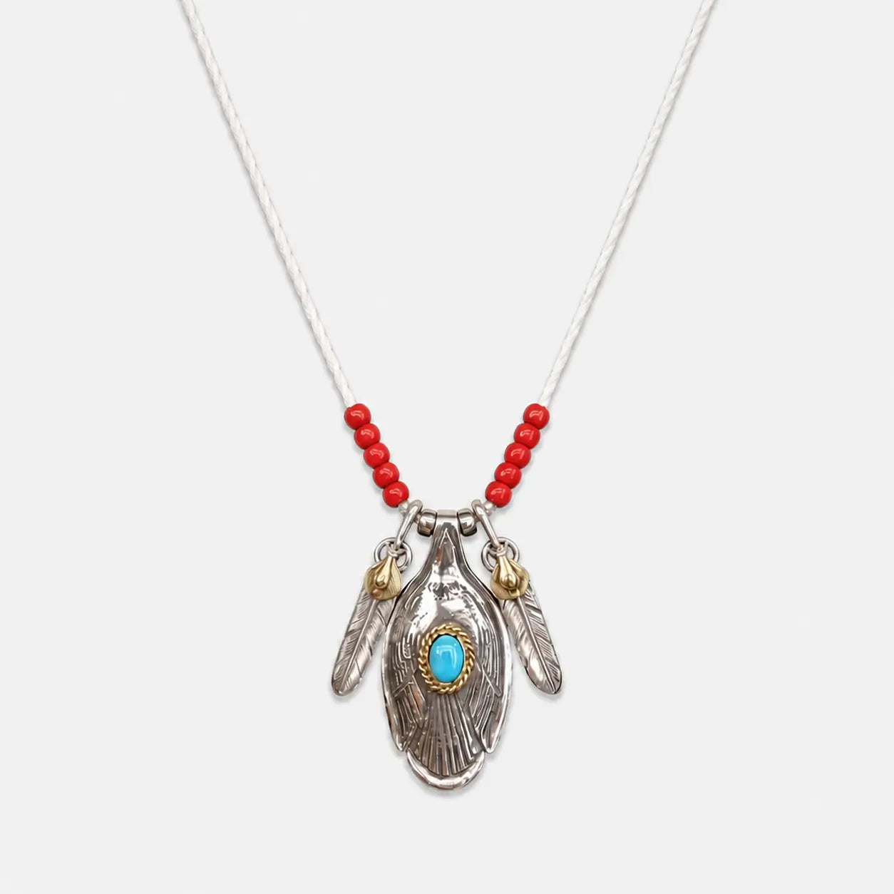 Goros Turquoise Spoon With Heart Wheel Feather Setup