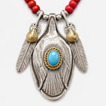 Goros Turquoise Spoon With Heart Wheel Feather Setup