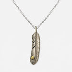 Goros Xl Silver And Gold Feather With Metal - Facing Right