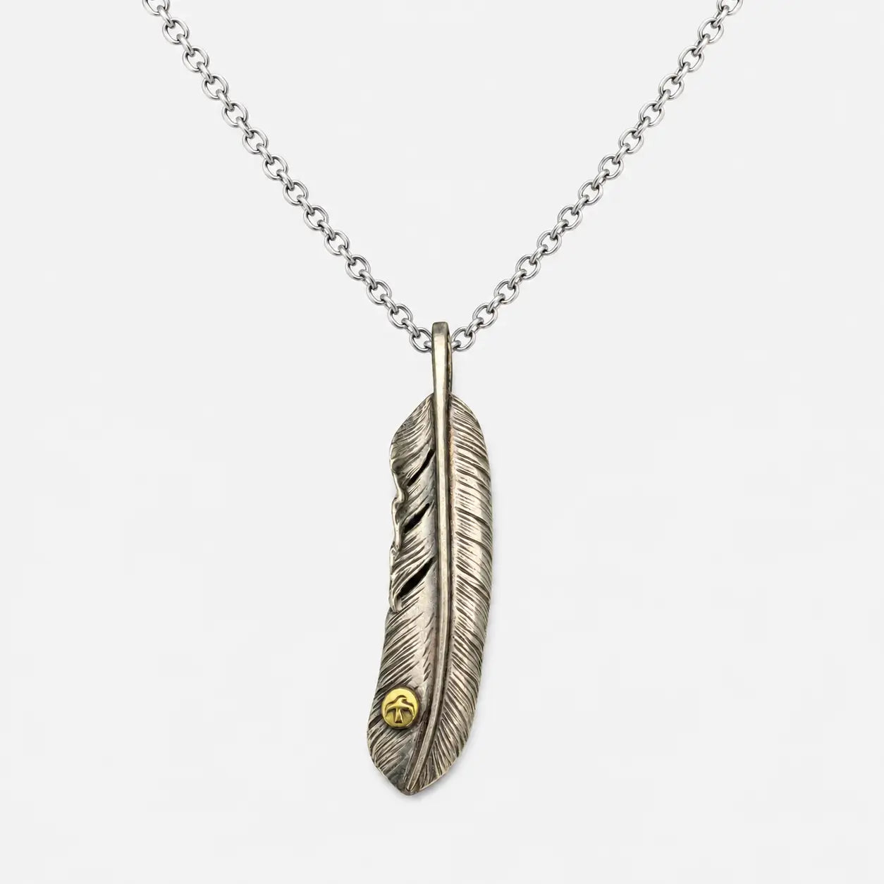Goros Xl Silver And Gold Feather With Metal - Facing Right