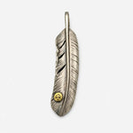 Goros Xl Silver And Gold Feather With Metal - Facing Right
