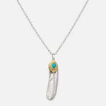 Goros Xl Turquoise Feather Gold Rope - Facing Right
