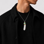 Goros Xl Turquoise Feather Gold Rope - Facing Right