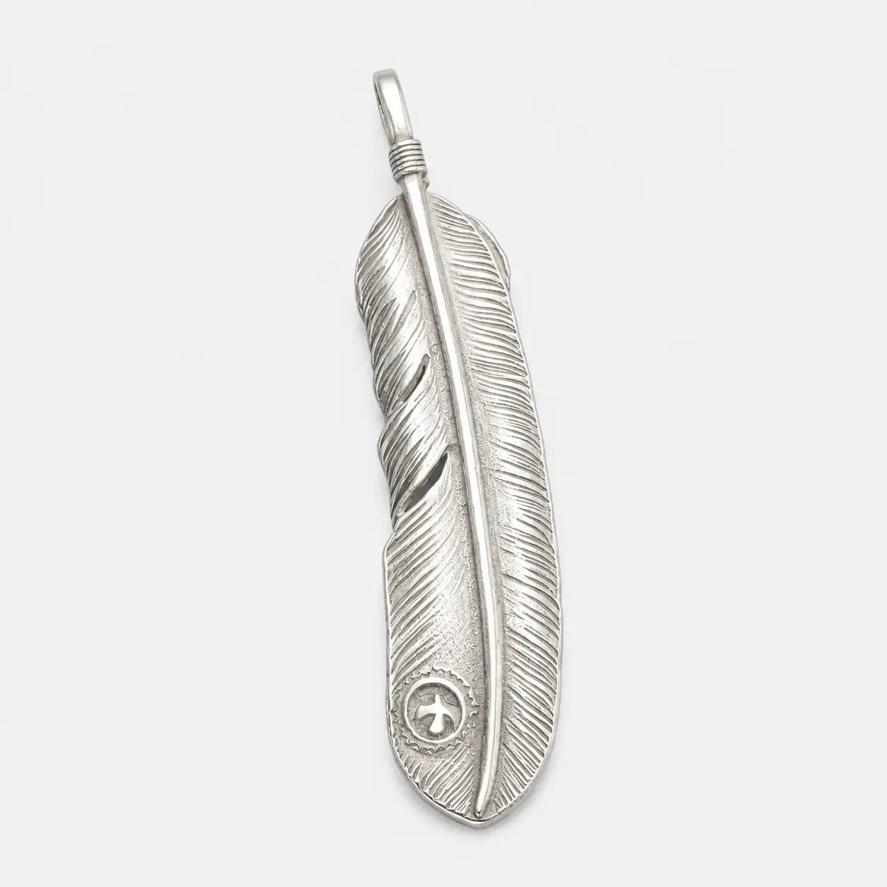 Goros Xl Turquoise Feather Silver Rope - Facing Left