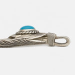 Goros Xl Turquoise Feather Silver Rope - Facing Left
