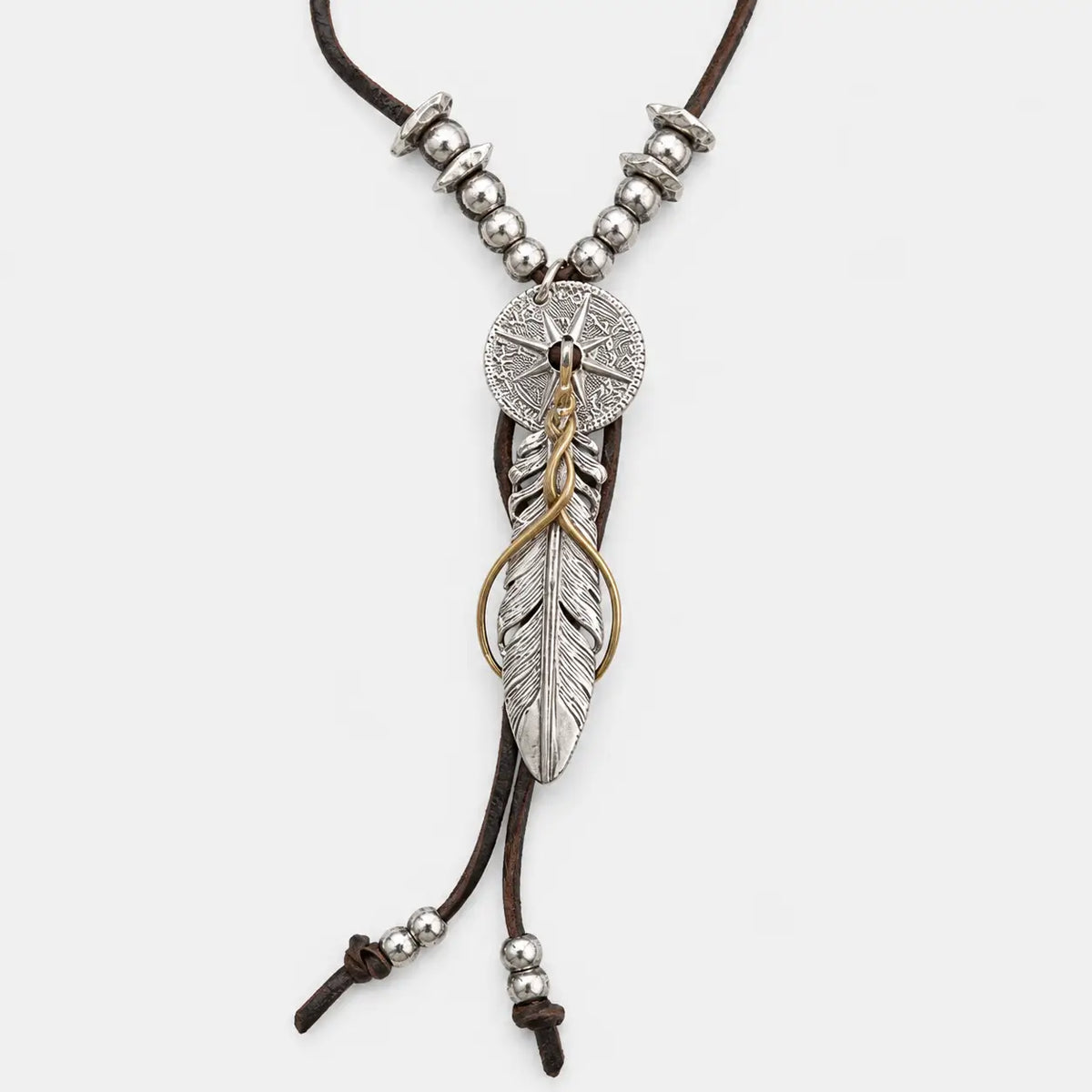 Horizon Blue Rail Feather Sun Crest Pendant