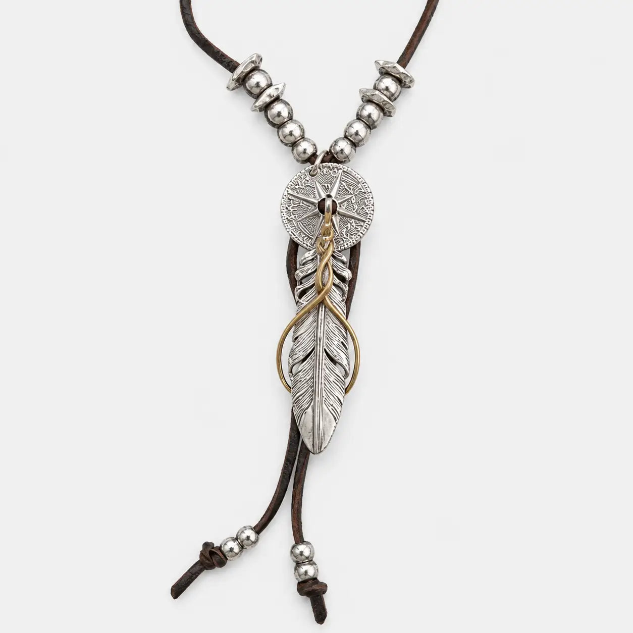 Horizon Blue Rail Feather Sun Crest Pendant
