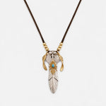 Horizon Blue Silver Feather Sun Crest Set Pendant