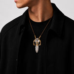 Horizon Blue Silver Feather Sun Crest Set Pendant