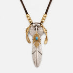 Horizon Blue Silver Feather Sun Crest Set Pendant