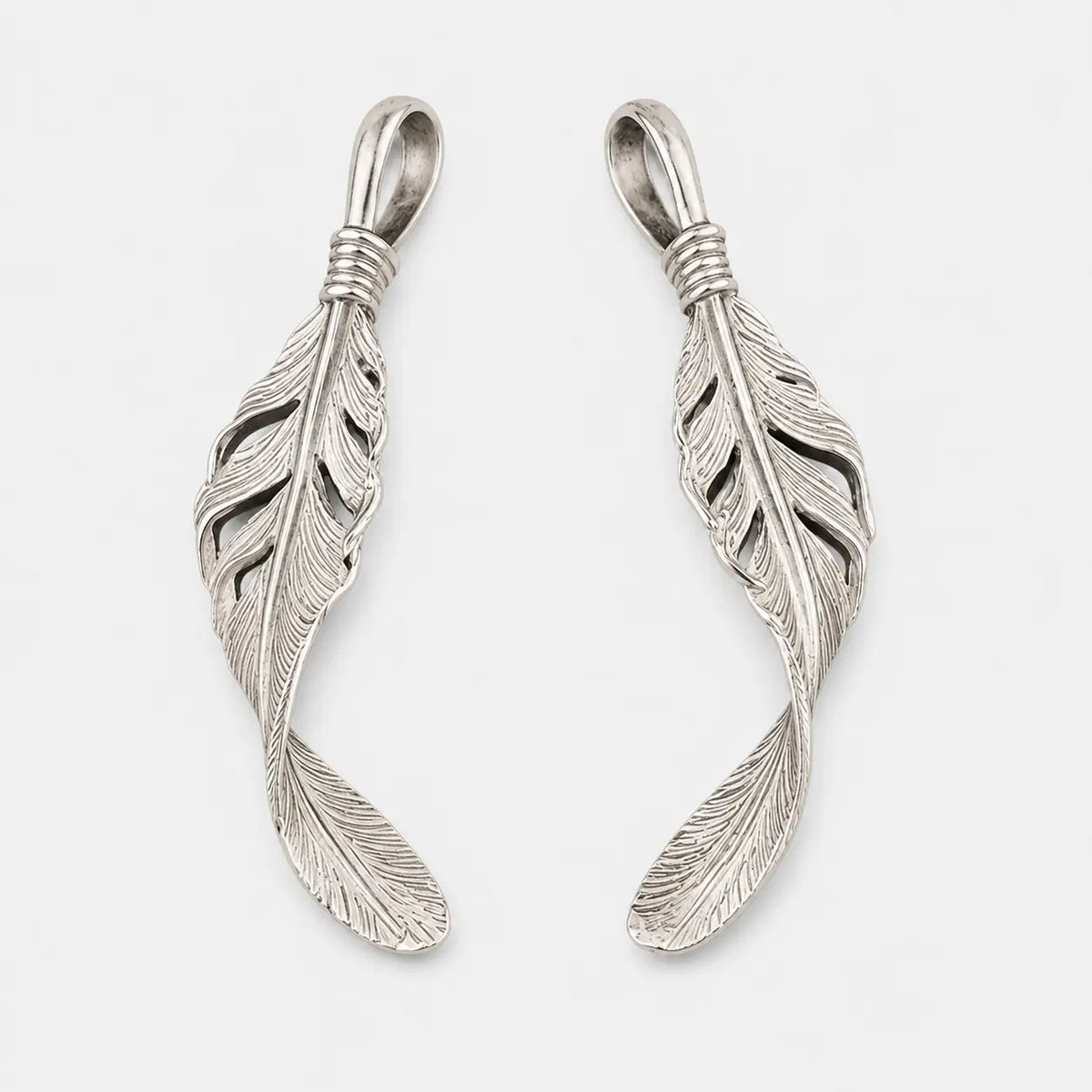 Horizon Blue Silver Twist Feather
